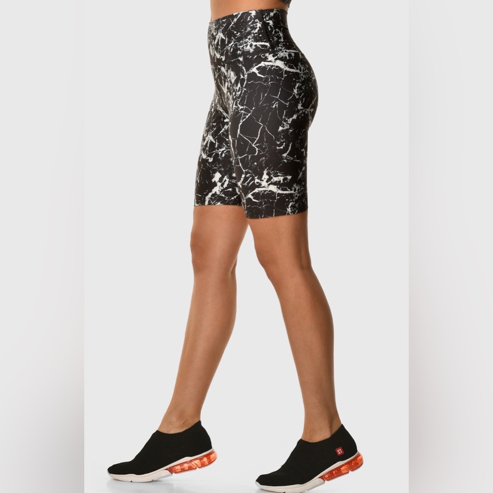 Black and White Marble Athletic Shorts